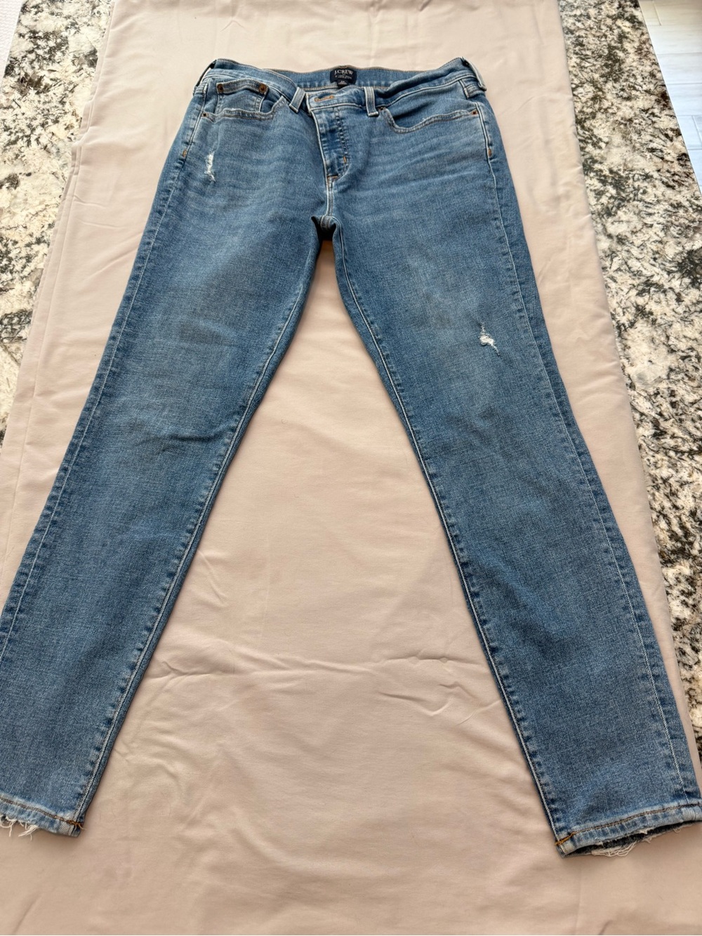 J. Crew Women's Medium Blue Skinny Jeans with Faded Wash